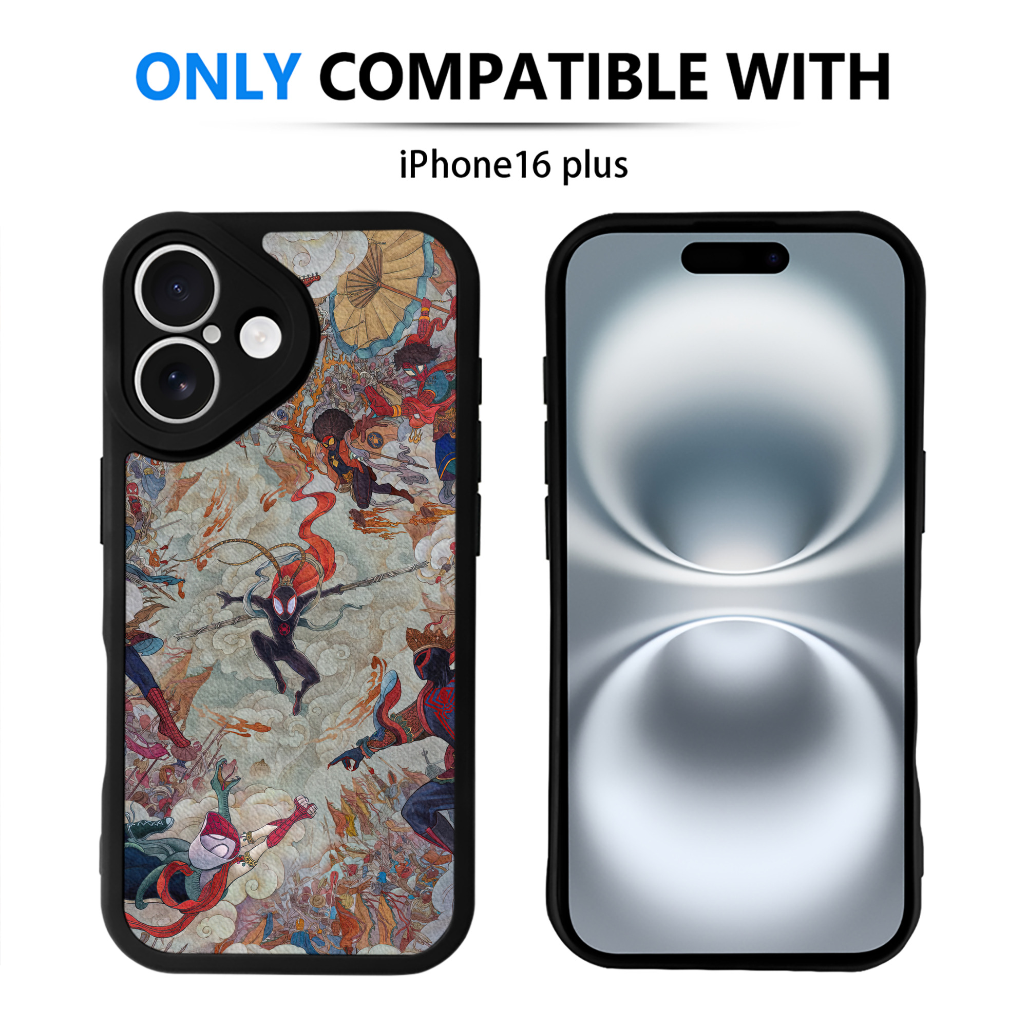 （画像用） Spider Man スパイダーマン 【iPhone 16シリーズ対応】シリコンスマホケース（レザー調） 材質：シリコン